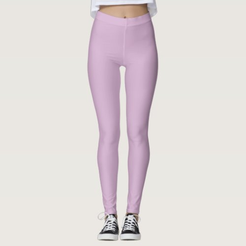 Pink Lavender Solid Color Leggings