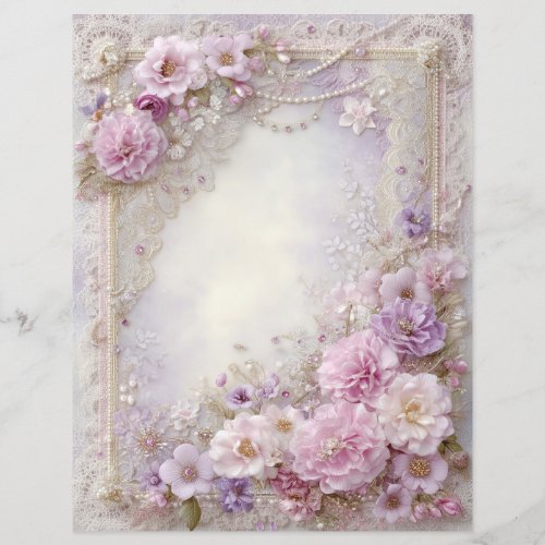 Pink Lavender Vintage Junk Journal Scrapbook Paper