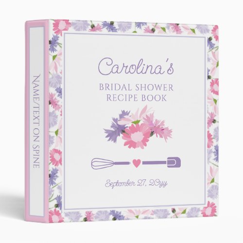 Pink & Lavender Wildflowers Cookbook Binder