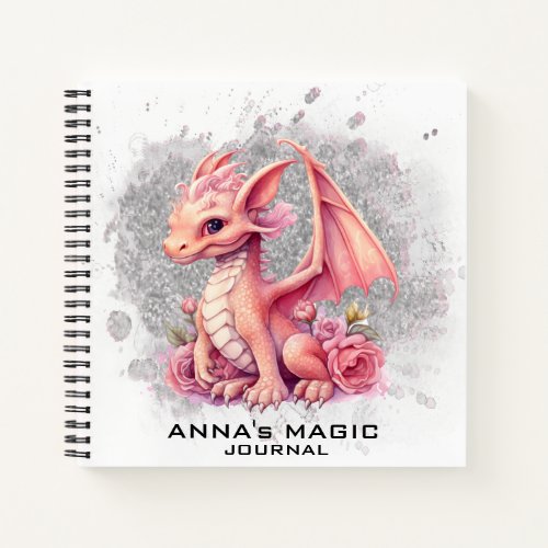  Pink Law Attraction Cute Baby Dragon AP85 Notebook