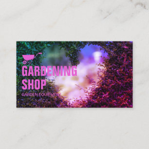 Pink Lawn Care Gardening Grass Wall Mowing Business Card