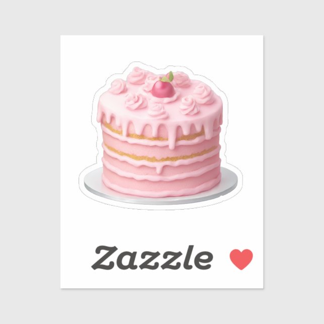 Pink Layered Drip Cake Emoji  Sticker (Sheet)