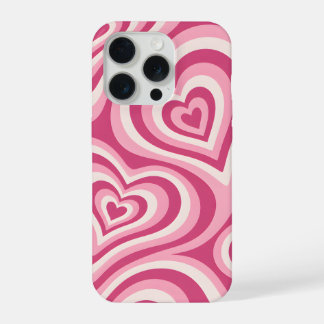 Pink Layered Heart Pattern iPhone 15 Pro Case