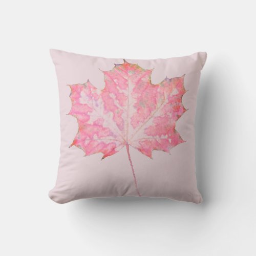 Pink Leaf on Pink Pillow
