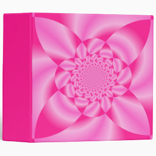 Pink Leaf Petal 3 Ring Binder