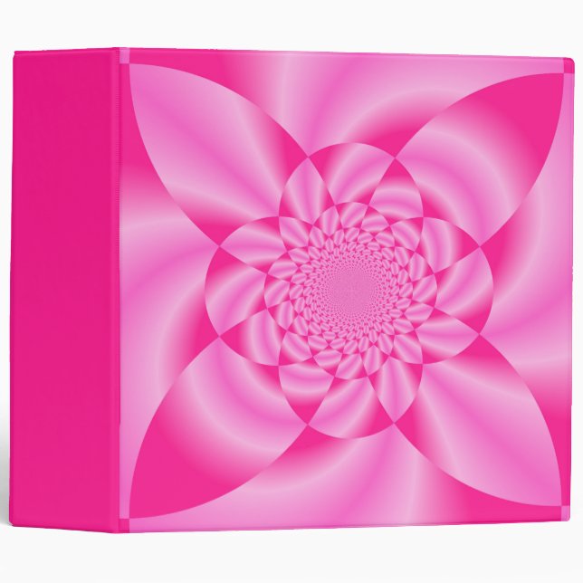 Pink Leaf Petal 3 Ring Binder (Front/Spine)