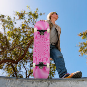 Pink Leaf Petal Skateboard