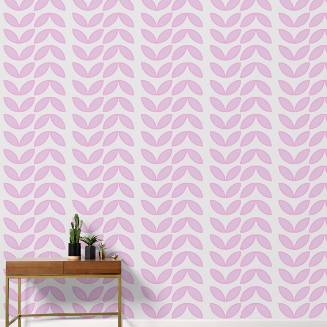 Pink leaf shapes wallpaper  (Hallway)