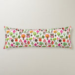 pink leaf tree retro owl pattern body pillow