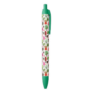 pink leaf tree retro owl pattern pen