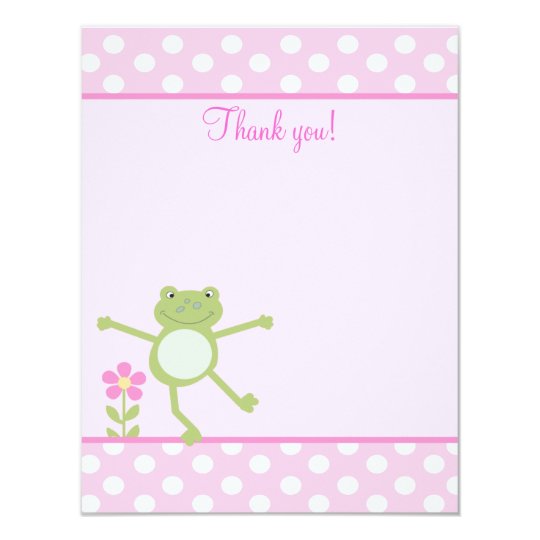 pink leap frog girly froggy flat thank you note invitation zazzle com