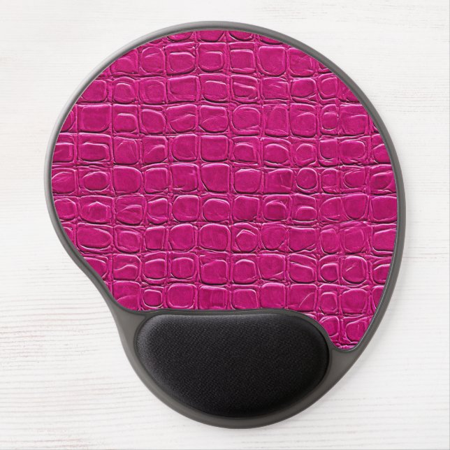 💗 Pink Leather Chic Home Style Desk ✨ Gel Mouse Pad (Front)