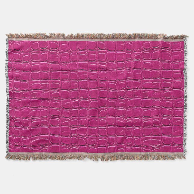 🛋️ Pink Leather Effect Cozy Gift For Home 💗 Throw Blanket (Front)