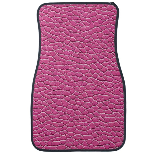 Pink leather effect pattern car floor mat (Front)