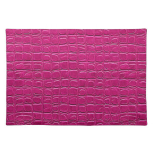 Pink leather effect pattern cloth placemat