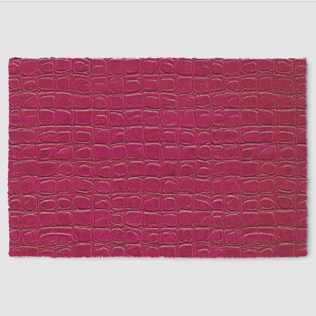 Pink leather effect pattern fiber doormat (Front)