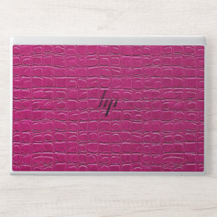 Pink leather effect pattern HP laptop skin