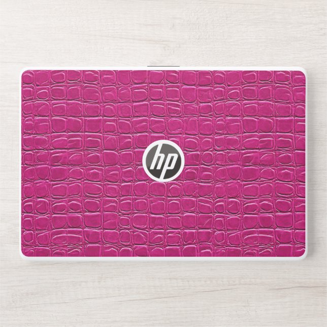 💗 Pink Leather Effect Pattern HP Minimalist  Laptop Skin (Front)