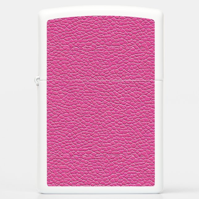 Pink Leather Effect Pattern Minimal Texture Design Zippo Lighter (Front)