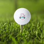 Pink Leather Elegant Golf Cart Name Golf Balls at Zazzle