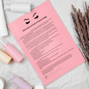 Pink Leather EYELASH EXTENSION CONSENT FORM Flyer