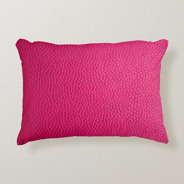 Pink leather leather texture skin accent pillow (Front)