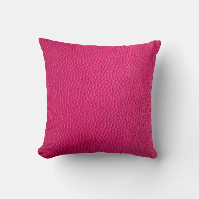 Pink leather leather texture skin throw pillow (Front)