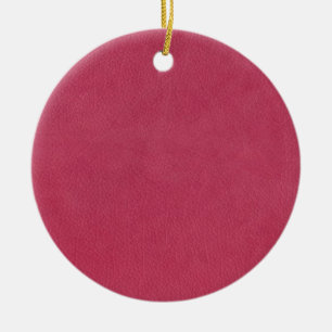 Pink Leather Look Ceramic Ornament