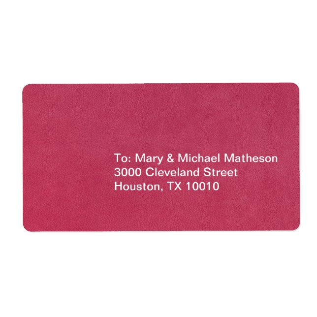 Pink Leather Look Label (Front)