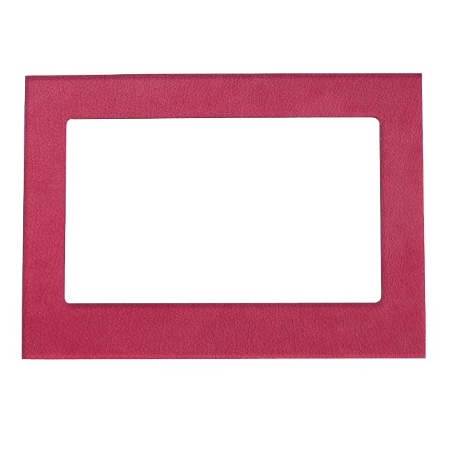 Pink Leather Look Magnetic Photo Frame (Front)
