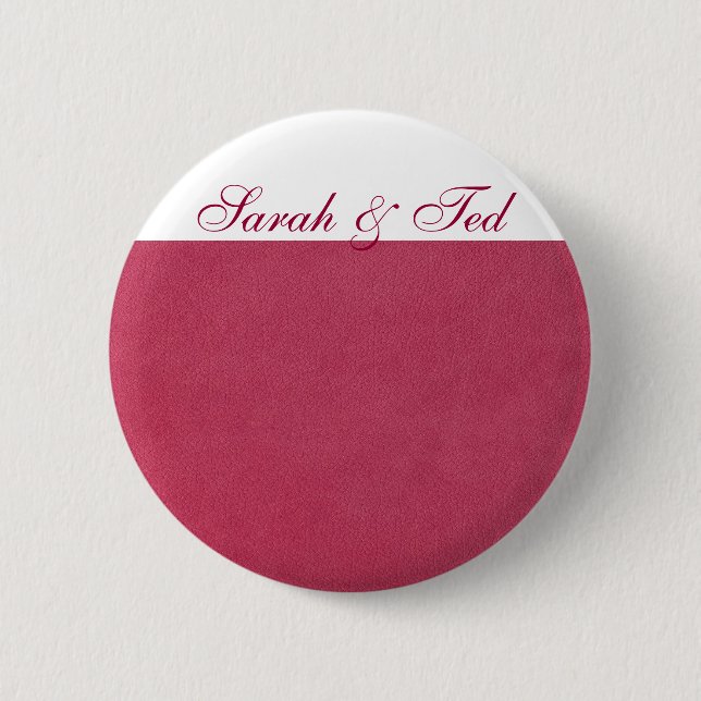 Pink Leather Look Pinback Button (Front)