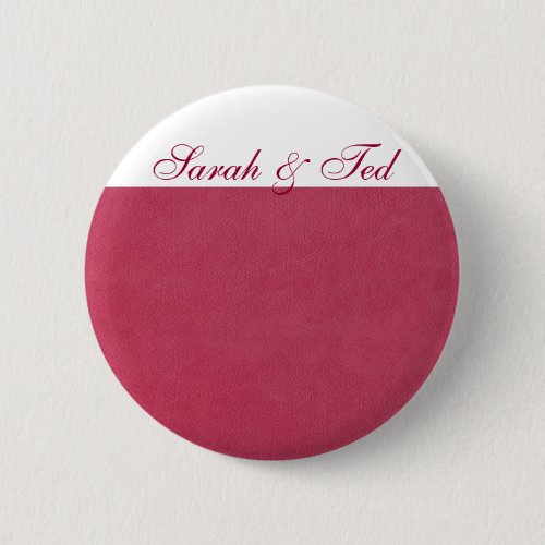 Pink Leather Look Pinback Button