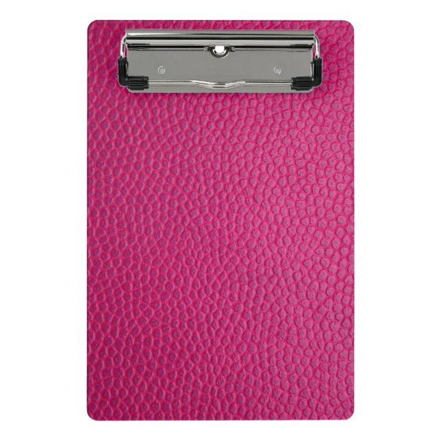 Pink leather  mini clipboard (Front)