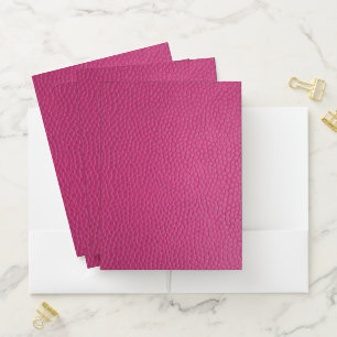 Pink leather pocket folder
