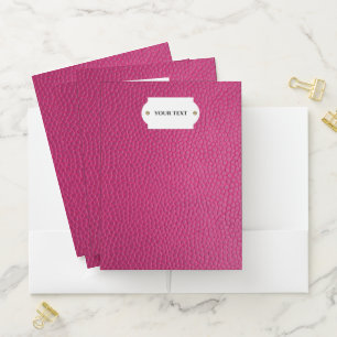 Pink leather pocket folder
