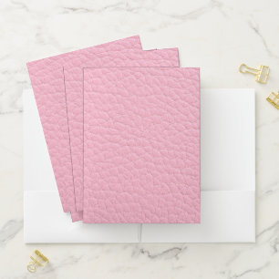 Pink leather pocket folder