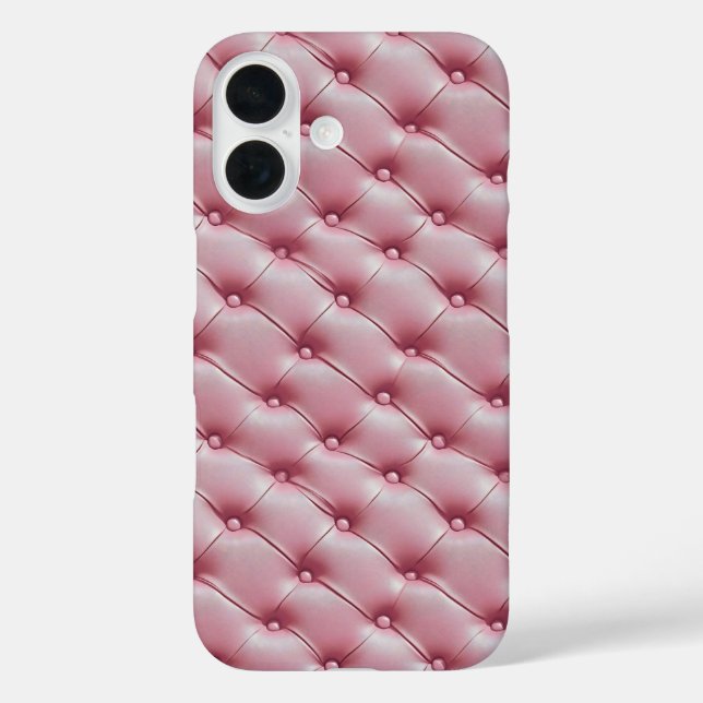 Pink Leather Quilted Pattern Case-Mate iPhone Case (Back)
