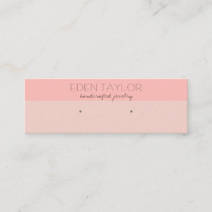 Pink Leather Texture Stud Earring Display Mini Business Card