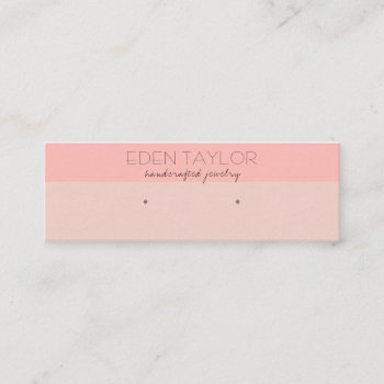 Pink Leather Texture Stud Earring Display Mini Business Card by ilonagarden at Zazzle