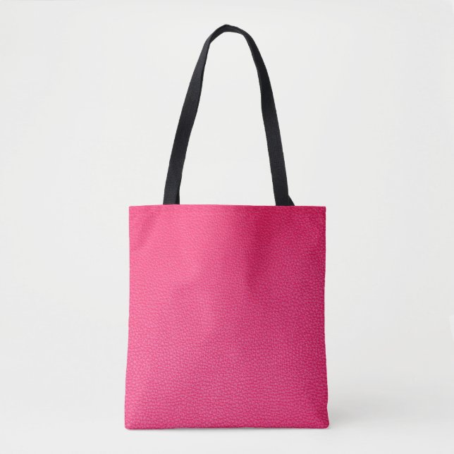 Pink leather texture tote bag (Front)