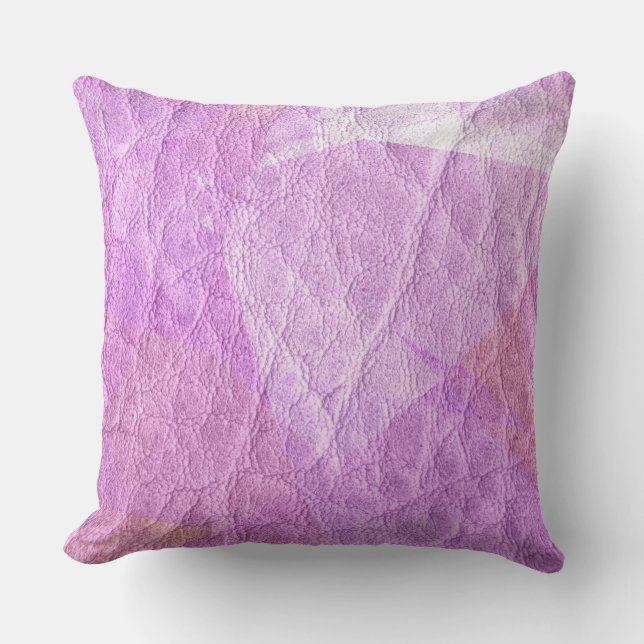 Pink Leather Throw Pillow (Front)