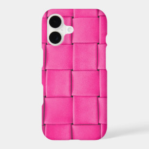 pink leather weave background iPhone 17 case