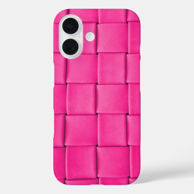 Pink Leather Weave Case-Mate iPhone Case (Back)
