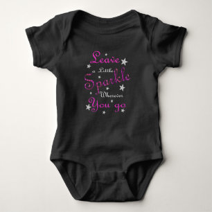 Pink Leave A Little Sparkle Inspirational Baby Bodysuit