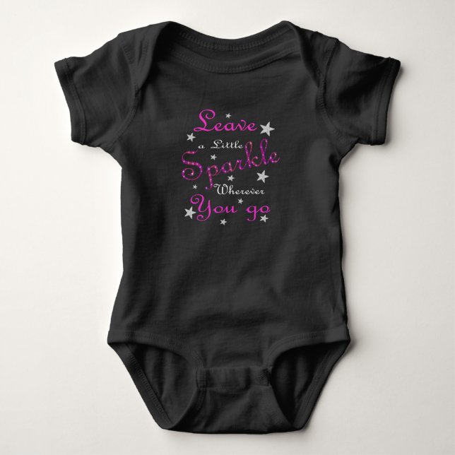 Pink Leave A Little Sparkle Inspirational Baby Bodysuit (Front)