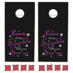 Pink Leave A Little Sparkle Wherever You Go Cornhole Set