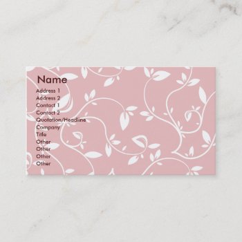 Pink Leaves - Business Business Card by ZazzleProfileCards at Zazzle