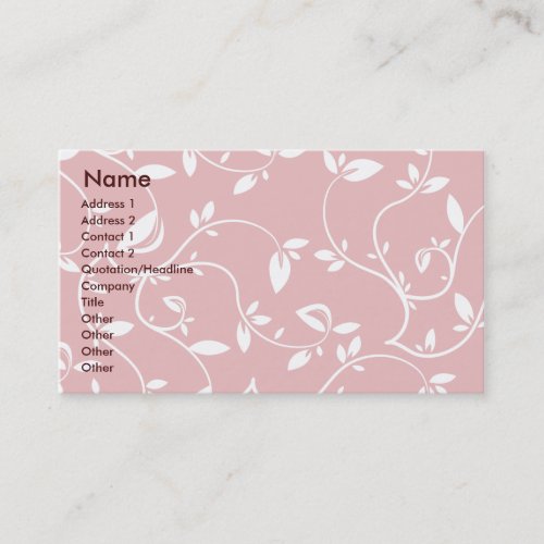 Pink Leaves - Business Business Card Templates