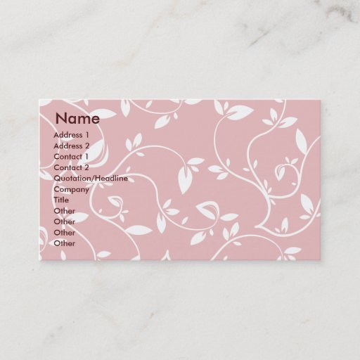 Customizable Pink Leaves - Business Business Card Templates
