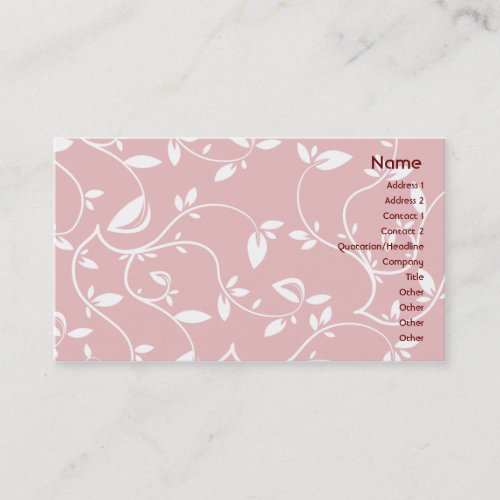 Pink Leaves - Business Business Card
